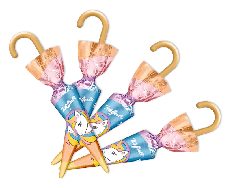Schokoschirmchen Einhorn 12er